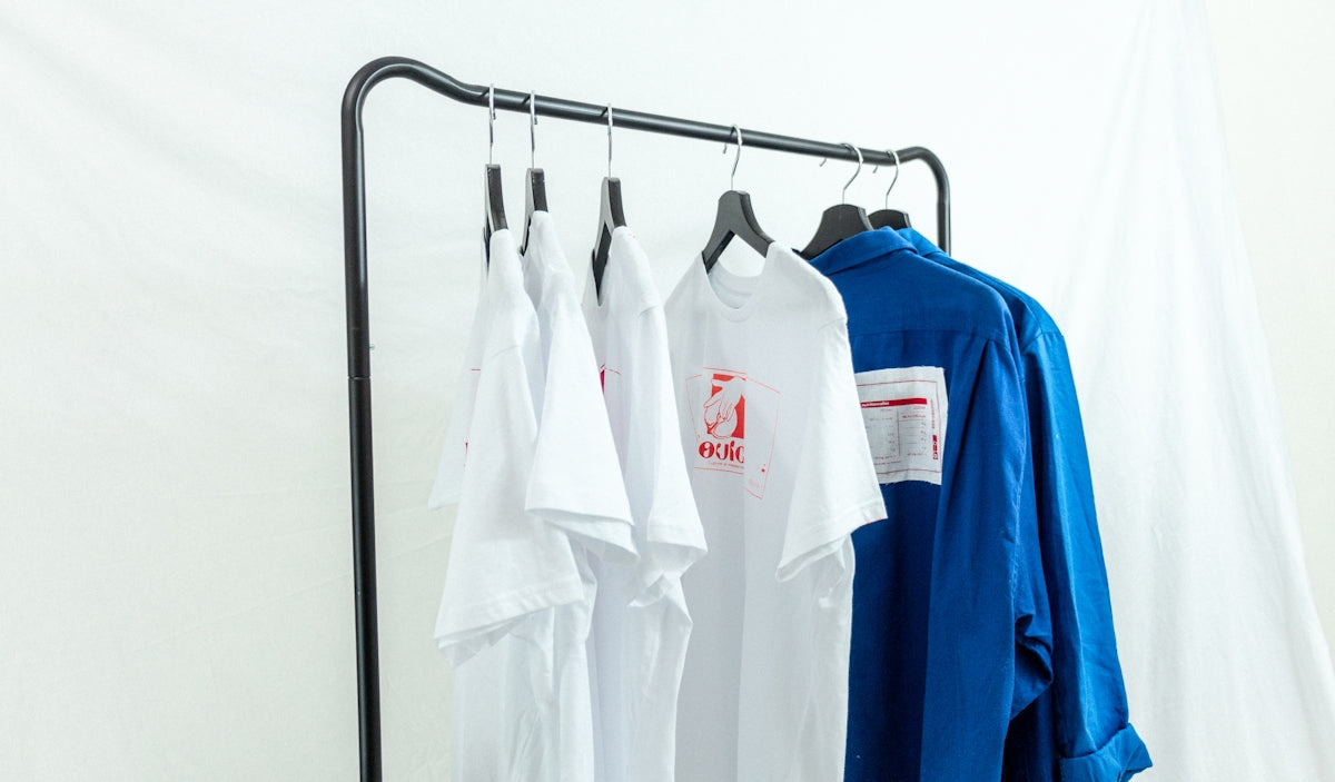 white and blue polo shirt