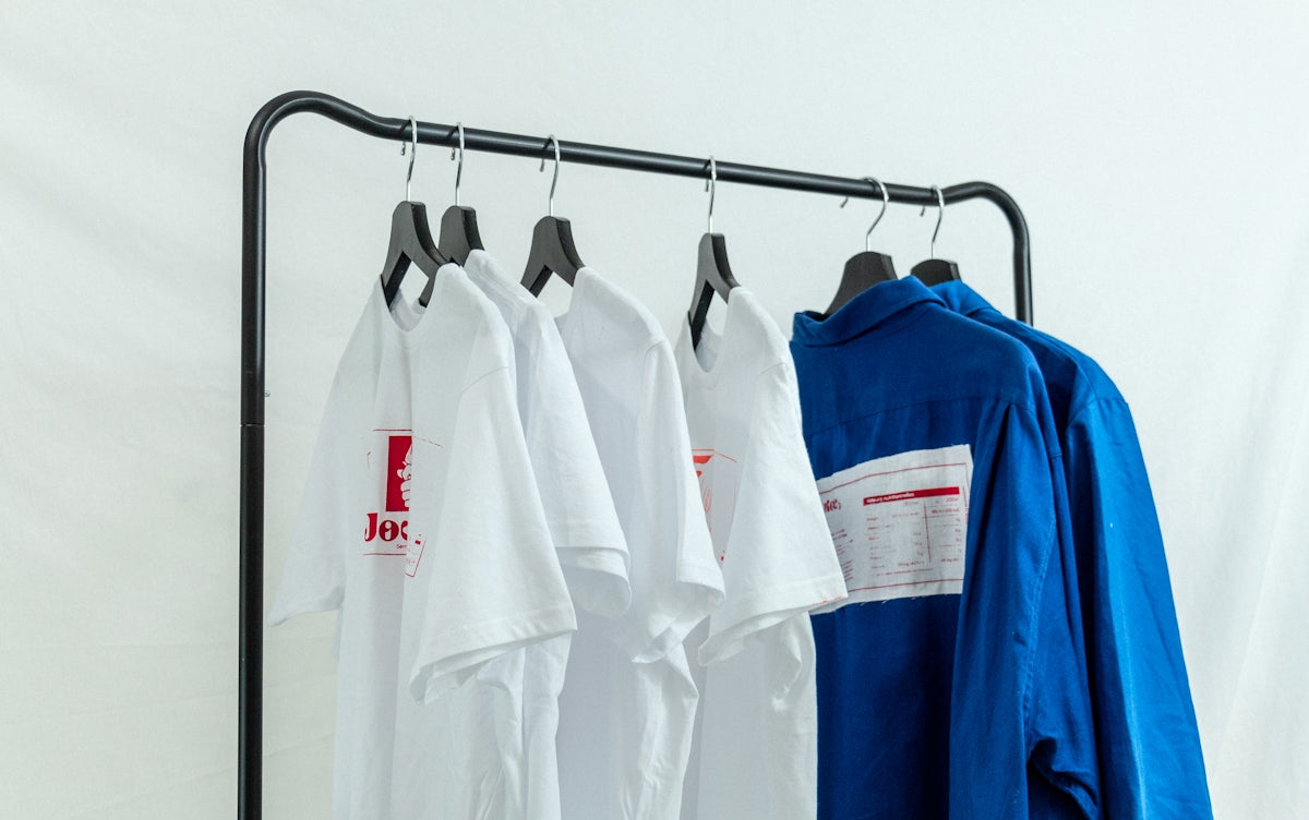 white and blue polo shirt