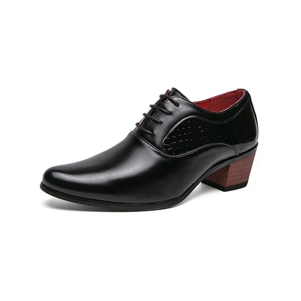 zapatos de vestir de hombre en charol negro, elegante diseño clásico con toque moderno 