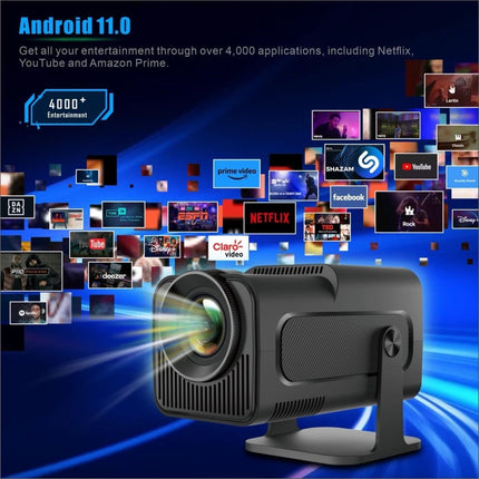 Mini proyector HY320 con Android 11 y proyección 200 pulgadas