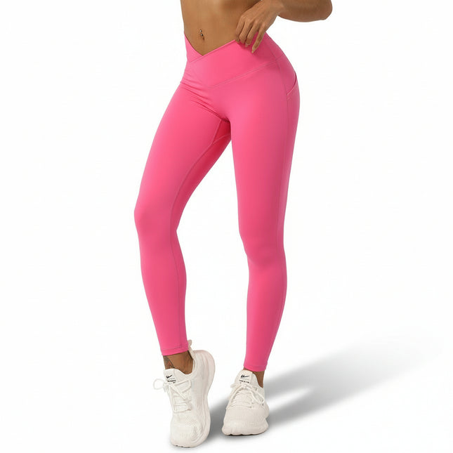 Pantalones de yoga corte en V cruzado