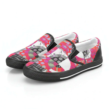 Zapatillas Slip-on modelo Abstract iO2 en tonos rosas y blancos