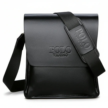 Bolso bandolera de cuero vegano negro