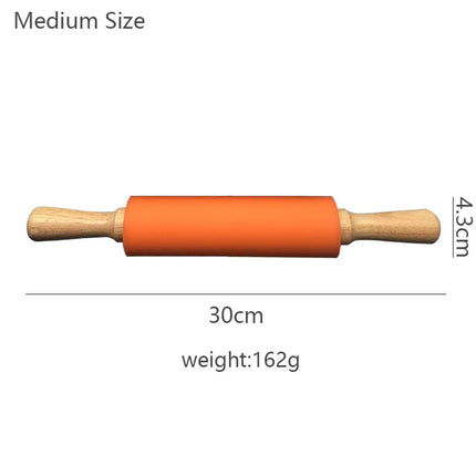 Rodillo de silicona con mango de madera. - tugranalmacen.com