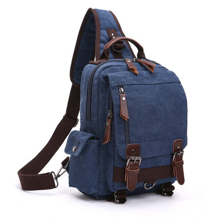 Mochila de lona versátil para viajes y escuela