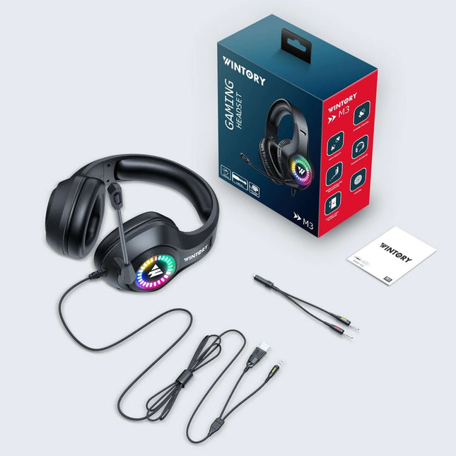 Auriculares para juegos, con cable y luminosos