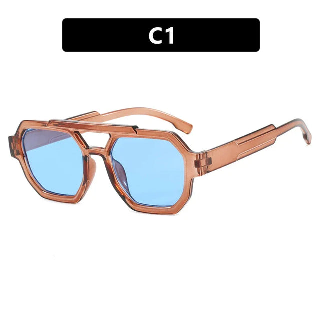 Nuevas gafas de sol poligonales de doble haz personalizadas - tugranalmacen.com