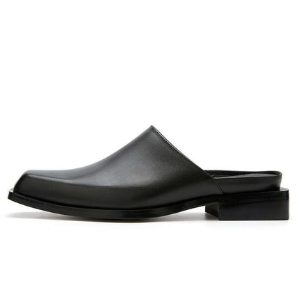 Zuecos de piel negros