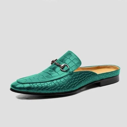 Zapatos de cuero hombre con punta cuadrada y tacón bajo
