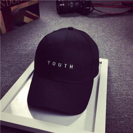 Gorra ajustable de algodón unisex con estampado de letras