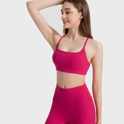 Camisola deportiva con espalda cruzada y escote redondo