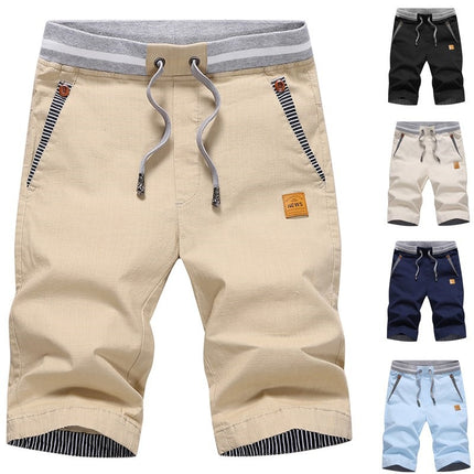 Pantalones cortos de algodón para hombre en color caqui