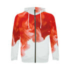 Sudadera de hombre con capucha y cremallera, color humo rojo degradado