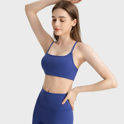 Camisola deportiva con espalda cruzada y escote redondo