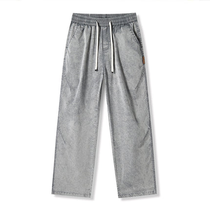 Pantalones sueltos retro para hombre con efecto frio y ajuste de cordón