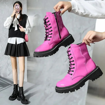 Botines góticos punk para mujer en PU artificial