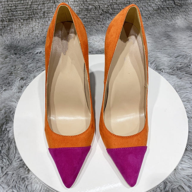 Zapatos de tacón de aguja Tikicup con elegante diseño patchwork