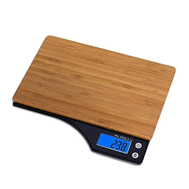 Báscula digital para alimentos, plataforma de bambú natural - tugranalmacen.com