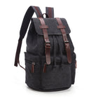 Mochila de lona lavada color azul oscuro