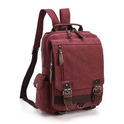 Mochila de lona versátil para viajes y escuela