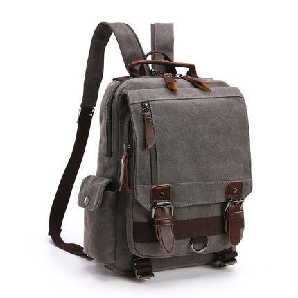 Mochila de lona versátil para viajes y escuela