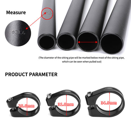 Abrazadera de aluminio para tija de bicicleta en varios colores