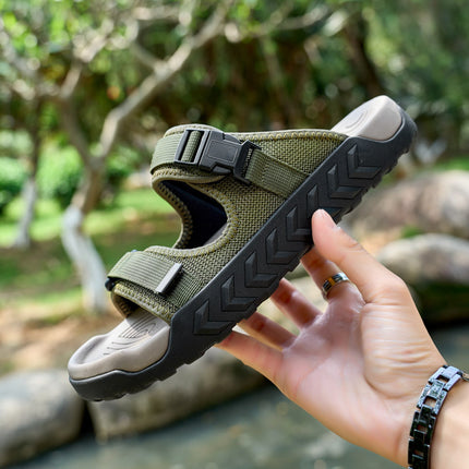 Sandalias romanas color verde para hombre