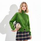 Cárdigan de punto verde trébol