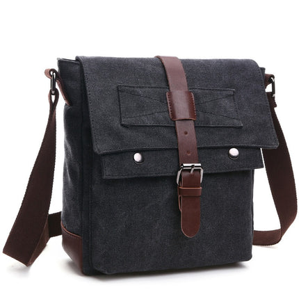 Bolso mensajero vintage para hombre de lona con correa ajustable