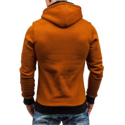 Sudadera con capucha y cremallera oblicua para hombre