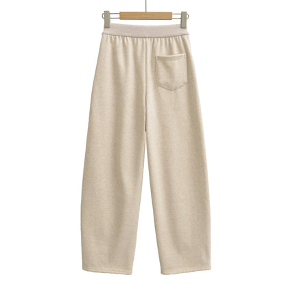 Pantalones anchos y sueltos de cintura alta, elástica y cordón ajustable - tugranalmacen.com