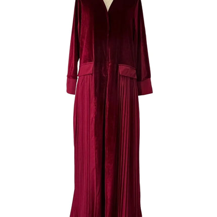Abrigo Largo Velvet Rouge – Elegancia en Rojo Vino