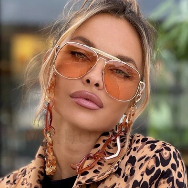 Gafas de sol piloto con marco metálico para mujer