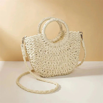 Grass woven bag women's bag ins versatile beach bag - tugranalmacen.com