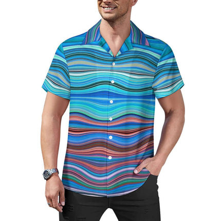 Camisa de cuello cubano Waves multicolor  para hombre