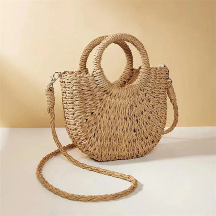 Grass woven bag women's bag ins versatile beach bag - tugranalmacen.com