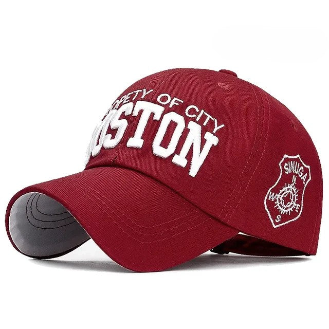 Gorra de béisbol Boston con bordado 3D unisex