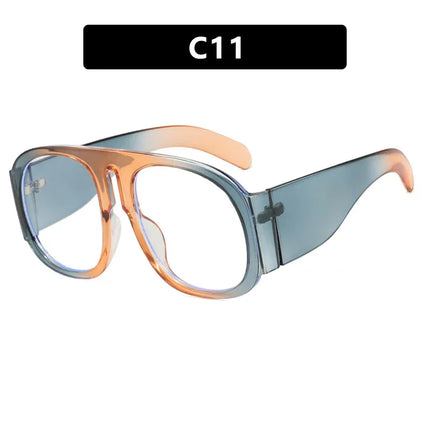 Gafas Espejo plano estilo piloto retro, montura grande con protección contra la luz azul. - tugranalmacen.com