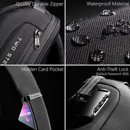 BANGE Hot Chest bolso cruzado impermeable con carga USB - tugranalmacen.com