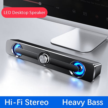 Barra de sonido USB con subwoofer para PC y dispositivos USB