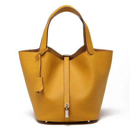 Head layer cowhide bucket bag women's leather high-end handbag - tugranalmacen.com
