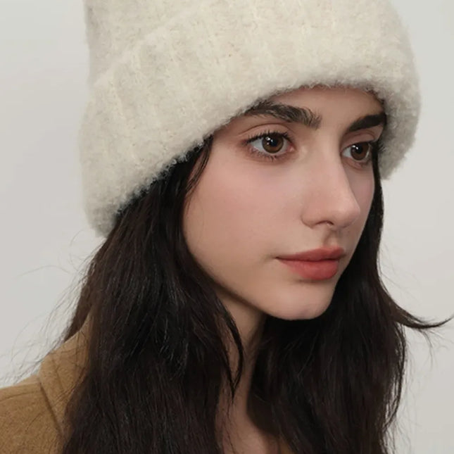 Gorro térmico de punto de color liso para mujer