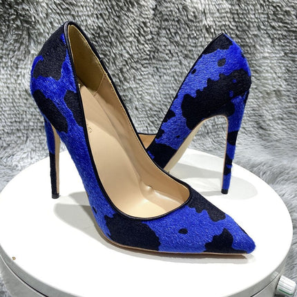Zapatos de tacón alto azul Tikicup para eventos formales