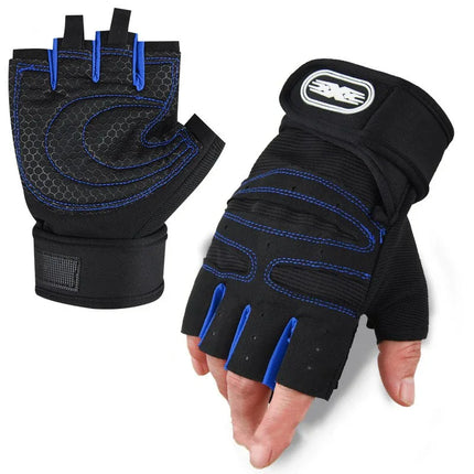 Guantes de fitness de medio dedo con protecciones