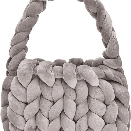 Bolsa de cartero tejida a mano con hilo hilado y núcleo de terciopelo de cristal. - tugranalmacen.com