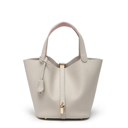 Head layer cowhide bucket bag women's leather high-end handbag - tugranalmacen.com