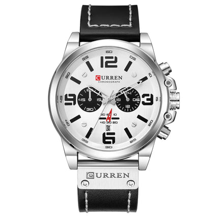 Men's Watch Sports Six Pin Quartz Watch Calendar Men's Watch Waterproof Belt Watch - tugranalmacen.com