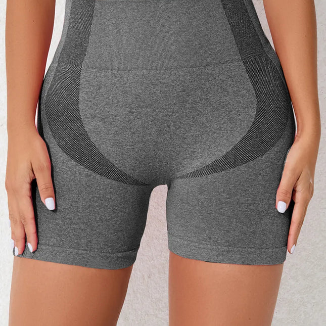 Shorts deportivos de cintura alta color gris oscuro