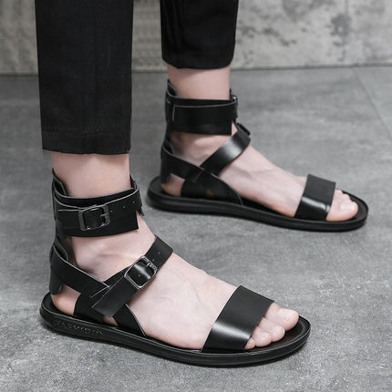 Sandalias romanas ligeras para hombre color negro