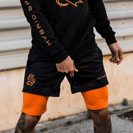 Pantalón corto deportivo de doble capa para hombre